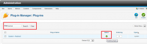 Plugin manager enable redirect.